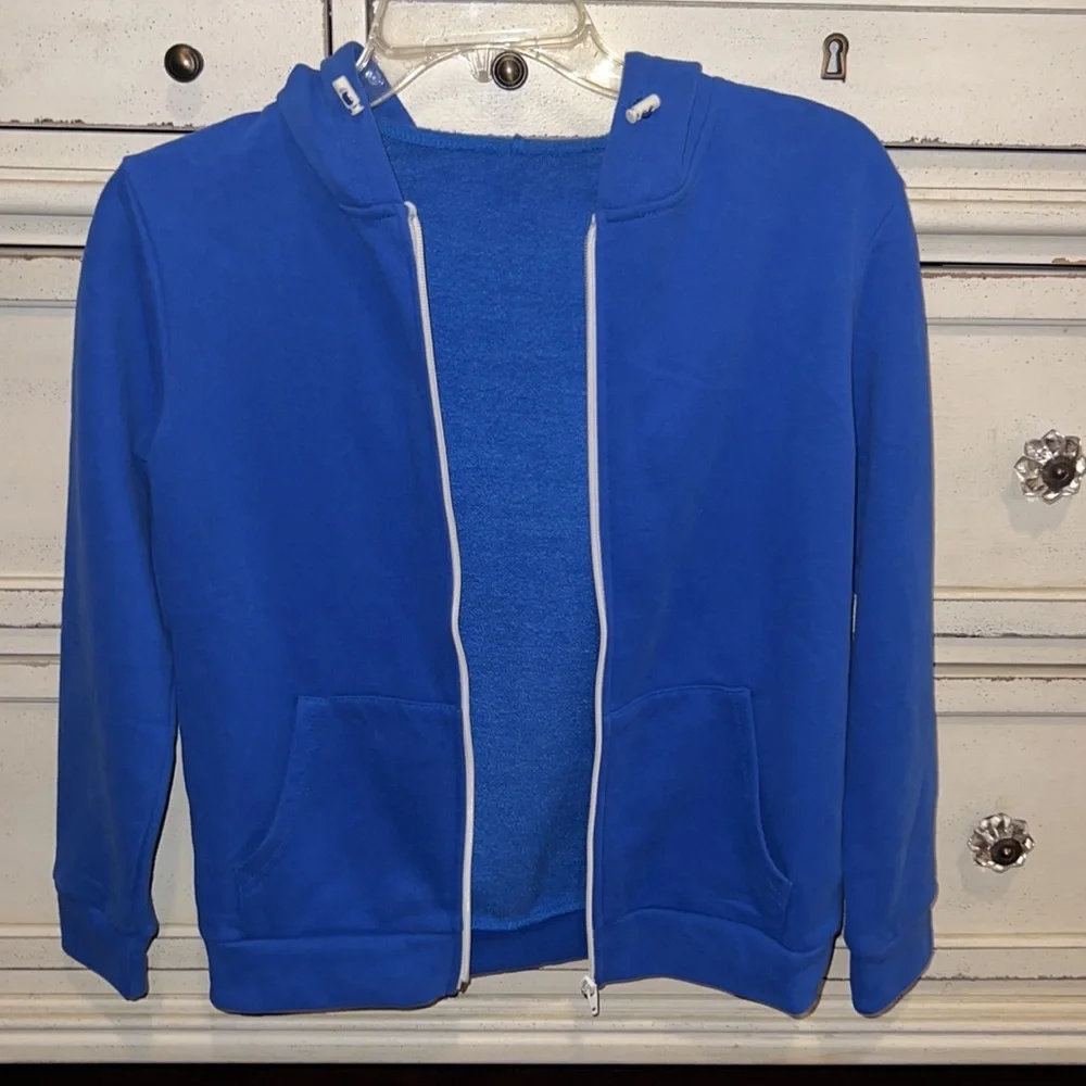 Royal Blue & White hoodie zipper jacket size youth XL - Picture 4 of 5